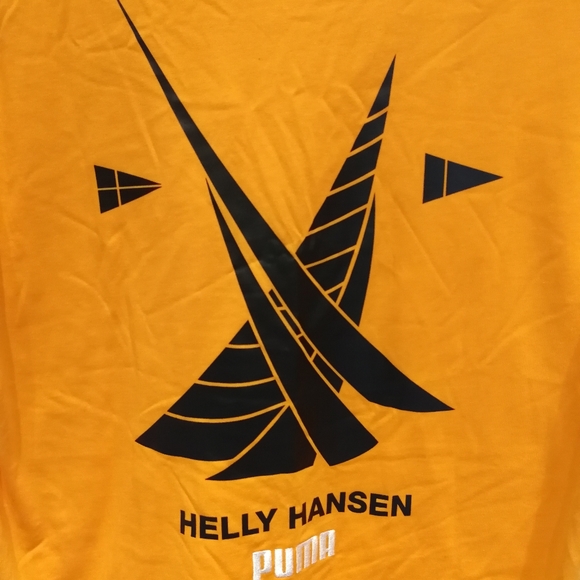 PUMA X HELLY HANSEN Orange Popsicle back graphic tee 100% Cotton Medium NWT - Picture 5 of 14